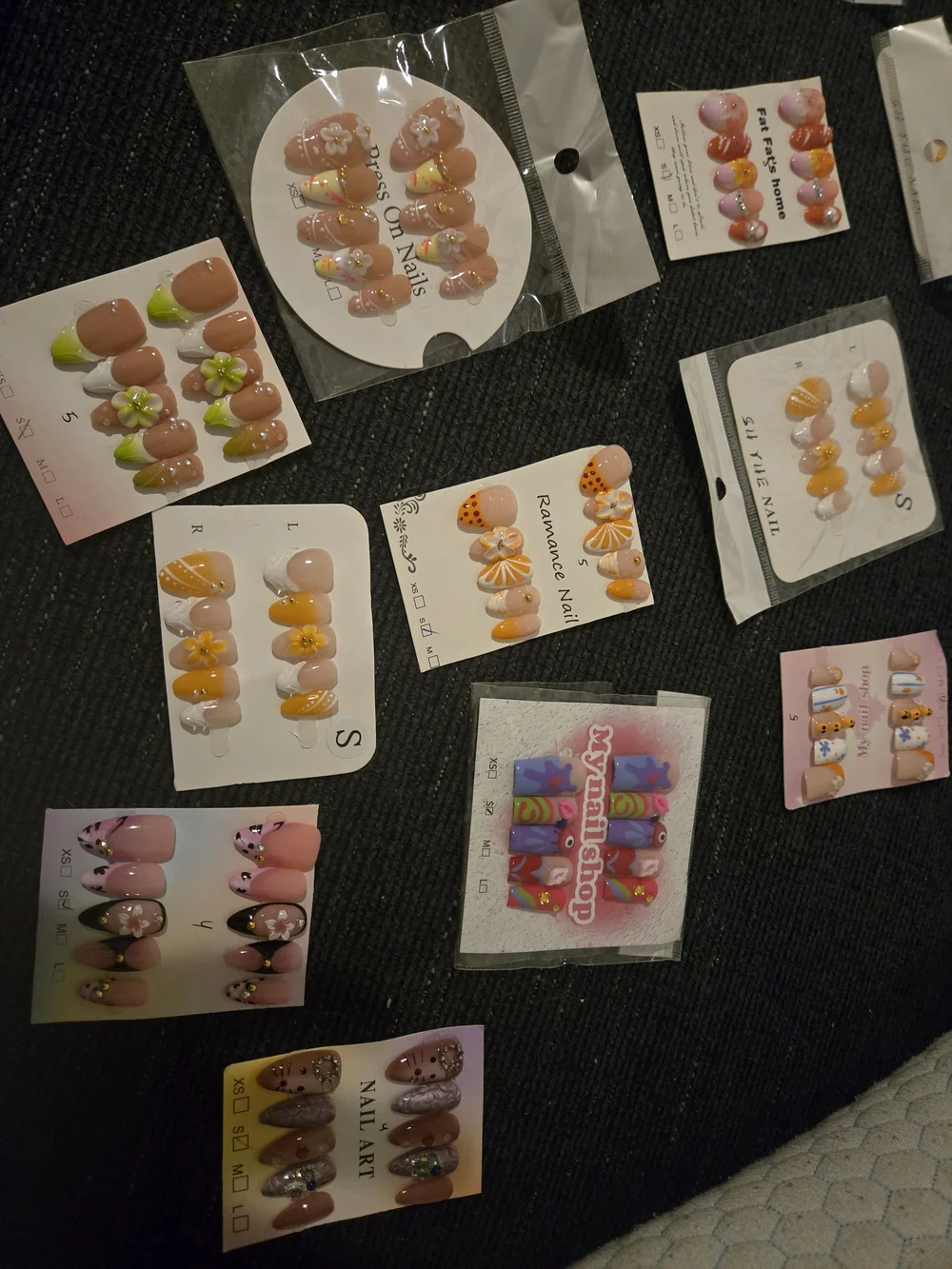 Yellow Floral Press-On Nails for Small Hands
